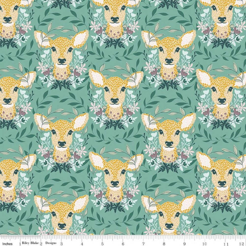 Harmony Oh Deer, Main Seafoam by Melissa Lee